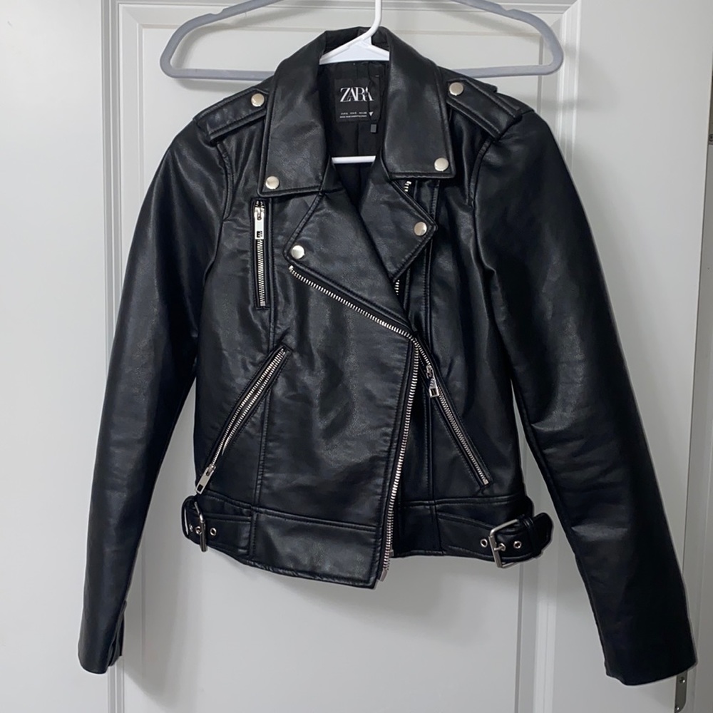 NWOT ZARA Black Leather Jacket
